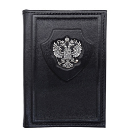 Аксессуар обложка на паспорт СУЛ406-16 чер серебро Герб России