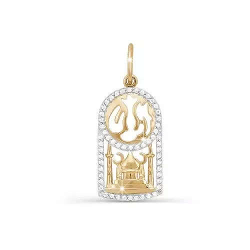 Подвеска религиозная мусульманская 030800 золото Мечеть