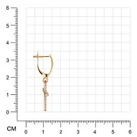 Серьги серьга одиночная Серьга-крест2.бцФ.з585 золото Крест_1