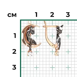Серьги 02-5433-00-401-1110 золото Кот_1