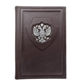 Аксессуар обложка на паспорт СУЛ406-16 кор серебро Герб России