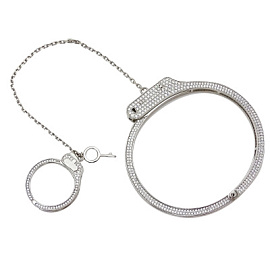 Браслет жесткий G16-CZ-3939BL серебро наручники