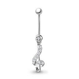 Пирсинг в пуп 75546А.5 серебро Скрипичный ключ
