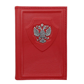 Аксессуар обложка на паспорт СУЛ406-16 крас серебро Герб России