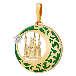 Подвеска религиозная мусульманская П16879 золото Мечеть